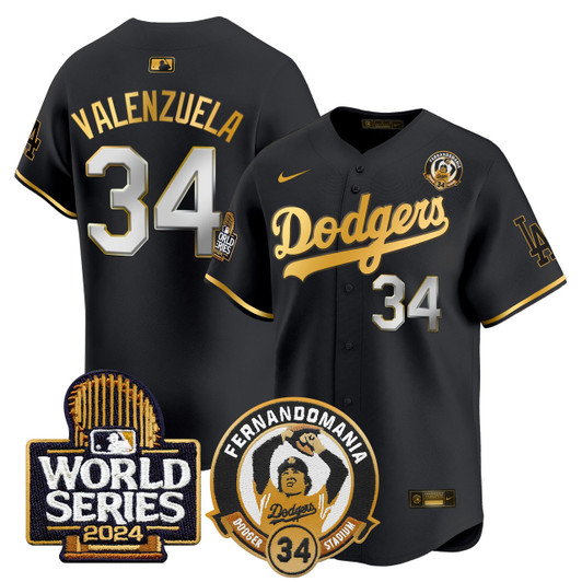 Fernando Valenzuela #34 Los Angeles Dodgers Men'S 2024 World Series Patch Vapor Premier Limited Jersey