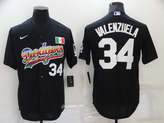 Fernando Valenzuela #34 Los Angeles Dodgers Nike Mens Cool Base Fashion Limited Jersey - Black