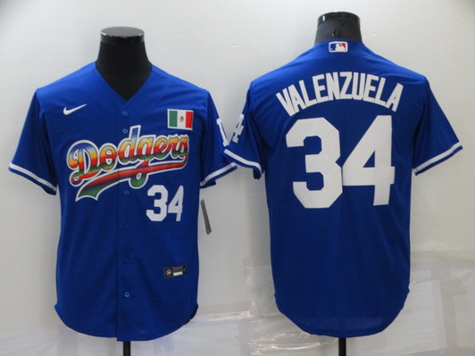Fernando Valenzuela #34 Los Angeles Dodgers Nike Mens Cool Base Fashion Limited Jersey - Blue