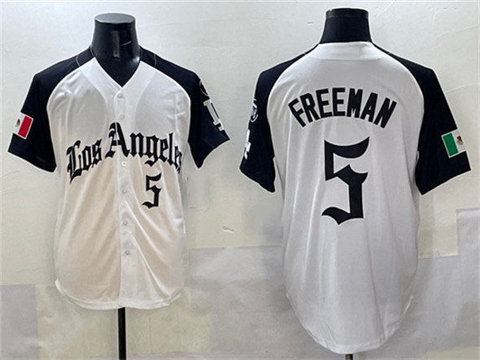 Freddie Freeman #5 Los Angeles Dodgers 2025 Mexico La Gothic Style W Limited Jersey - White Black