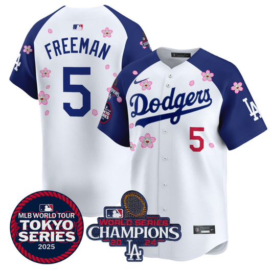 Freddie Freeman #5 Los Angeles Dodgers 2025 Tokyo Series World Series Champions Patch Limited Jersey