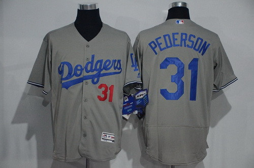 Joc Pederson #31 Los Angeles Dodgers Majestic Mens 2016 Flexbase Limited Baseball Jersey - Gray