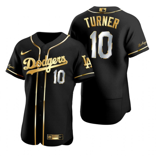 Justin Turner #10 Los Angeles Dodgers Brandedition Black Gift Dodgers Fans Limited Jersey - Golden