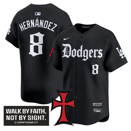 Kike Hernandez #8 Los Angeles Dodgers Faith Glory Edition Vapor Premier Limited Stitc Jersey