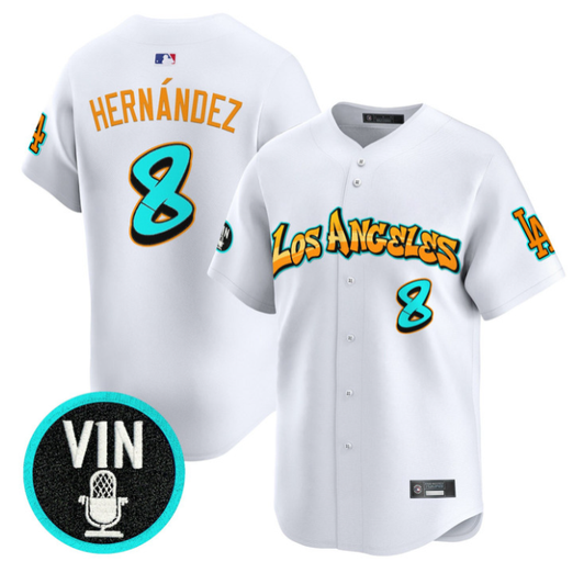Kike Hernandez #8 Los Angeles Dodgers Graffiti Street Style Limited Jersey - White