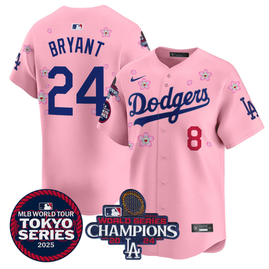 Kobe Bryant #24 Los Angeles Dodgers 2025 Tokyo Series World Series Champions Patch Ch Limited Jersey