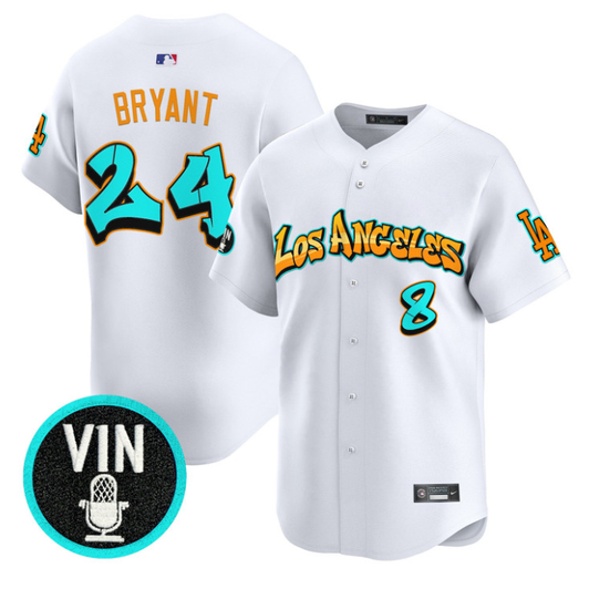 Kobe Bryant #24 Los Angeles Dodgers Graffiti Street Style Limited Jersey - White