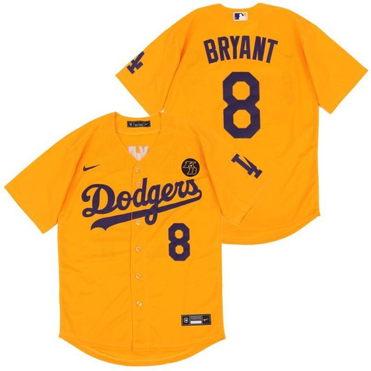 Kobe Bryant #8 Los Angeles Dodgers 2020 Tribute Limited Jersey - Yellow