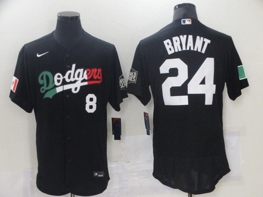 Kobe Bryant #8 Los Angeles Dodgers Nike Mens 2020 24 Mexico World Series Limited Flex Base Jersey - Black