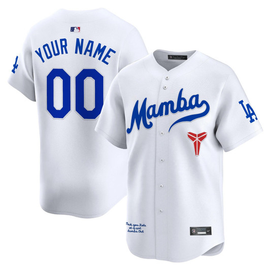 Kobe Honor Los Angeles Dodgers Limited Custom Jersey - White