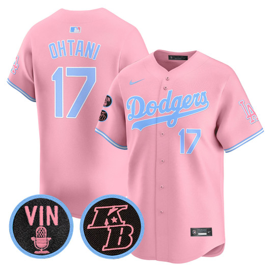 Kobe Patch Los Angeles Dodgers Unisex Vin Vapor Premier Limited Jersey - Bubblegum Pink