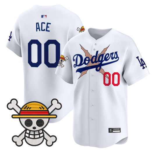 Los Angeles Dodgers #00 2025 Ace One Piece Vapor Limited Jersey - White