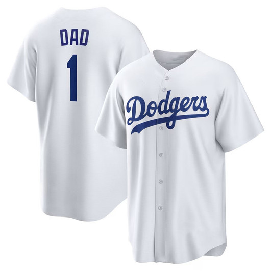 Los Angeles Dodgers #1 Dad Home Baseball Limited Jersey - White