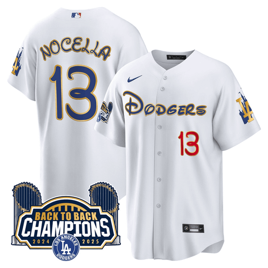 Los Angeles Dodgers #13 Nocella Limited Jersey - White