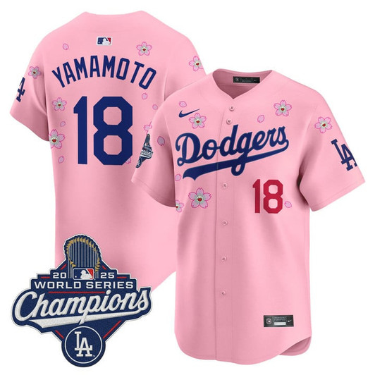 Los Angeles Dodgers #18 2025 Yamamoto World Series Champions Limited Jersey