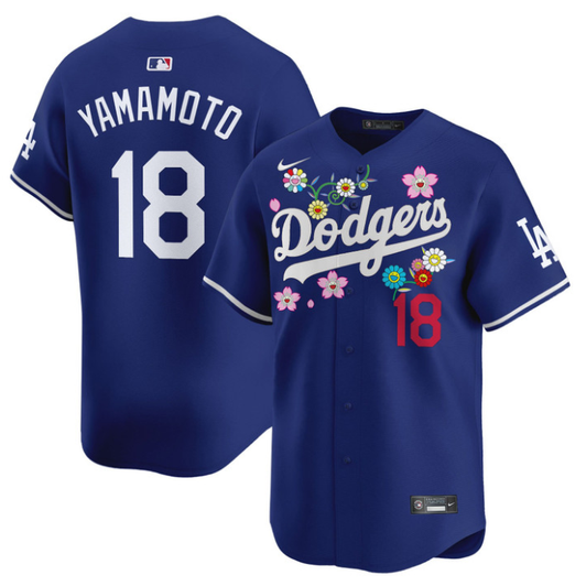 Los Angeles Dodgers #18 2025 Yamamoto X Takashi Murakami Vapor Limited Jersey - Royal