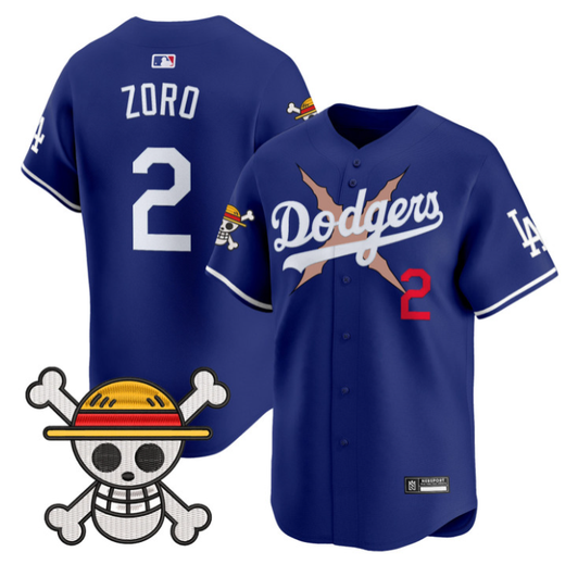 Los Angeles Dodgers #2 2025 Zoro One Piece Vapor Limited Jersey - Royal