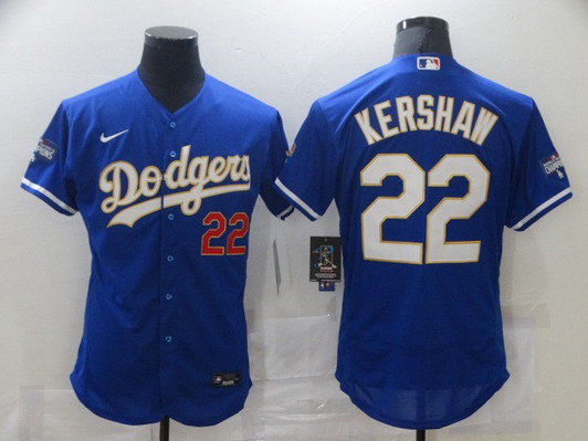 Los Angeles Dodgers #22 Nike Men 2021 Kershaw Elite Jerseys Jersey - Blue