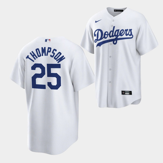 Los Angeles Dodgers #25 Mens Trayce Thompson Limited Cool Base Baseball Jersey - White