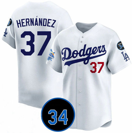 Los Angeles Dodgers #37 2024 Teoscar Hernandez World Champions Fernando Limited Jersey - White