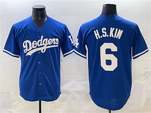 Los Angeles Dodgers #6 H.S.Kim Limited Cool Base Baseball Jersey - Royal