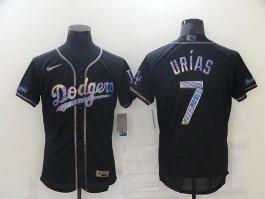 Los Angeles Dodgers #7 Nike Men 2021 Urias Colorful Edition Elite Jersey - Black