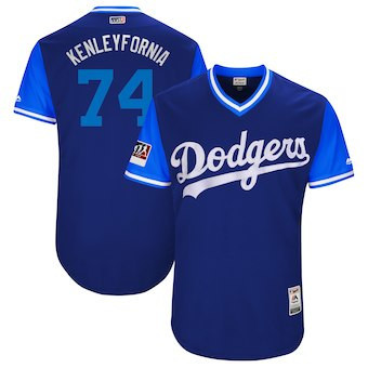 Los Angeles Dodgers #74 Majestic Mens 2018 Kenley Jansen Kenleyfornia Players Weekend Authentic Jersey - Royal