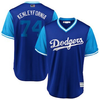 Los Angeles Dodgers #74 Majestic Mens 2018 Kenley Jansen Kenleyfornia Players Weekend Limited Cool Base Jersey - Royal