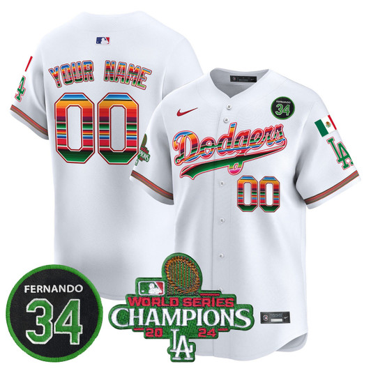 Los Angeles Dodgers 2024 Mexico World Series Champions Vapor Premier Limited V2 Custom Jersey