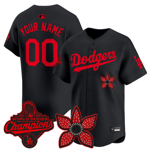 Los Angeles Dodgers 2025 'Stranger Things Edition' Vapor Premier World Series Champions Patch Custom Jersey