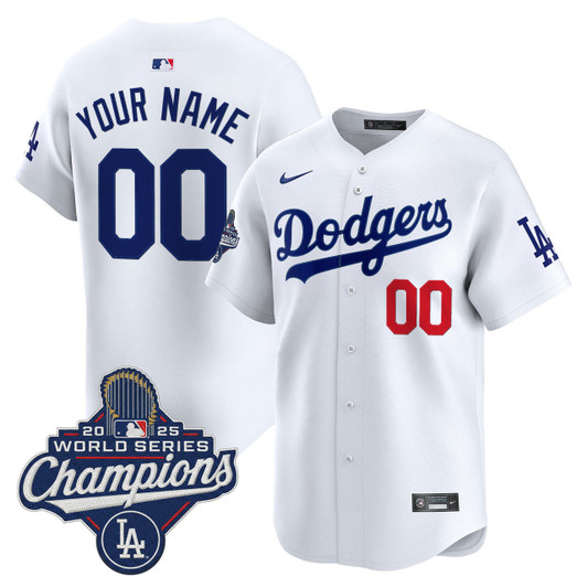 Los Angeles Dodgers 2025 World Series Champions Vapor Premier Limited Custom Jersey