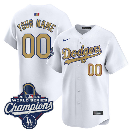 Los Angeles Dodgers 2025 World Series Champions Vapor Premier Limited Custom Jersey - Gold