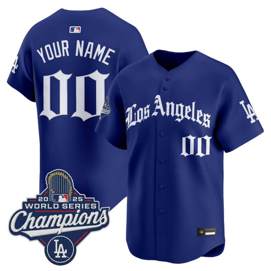 Los Angeles Dodgers 2025 World Series Champions Vapor Premier Limited V2 La Gothic Edition Custom Jersey