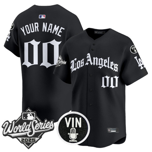 Los Angeles Dodgers 2025 World Series Vapor Premier Limited La Gothic Edition Custom Jersey