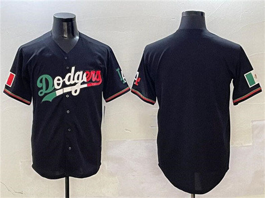 Los Angeles Dodgers Blank Mexico Flag Limited Baseball Jersey - Black