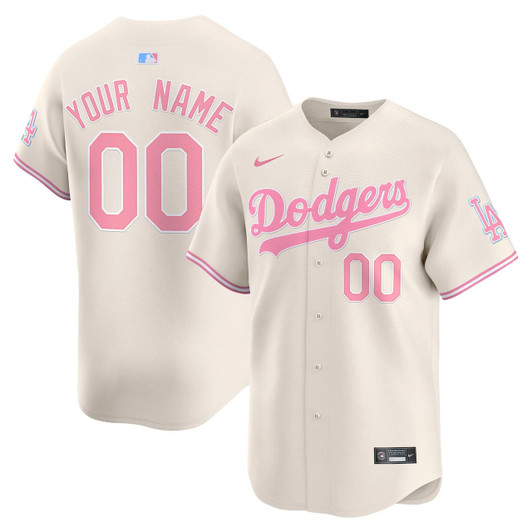 Los Angeles Dodgers Custom Bubblegum Limited Jersey - Cream