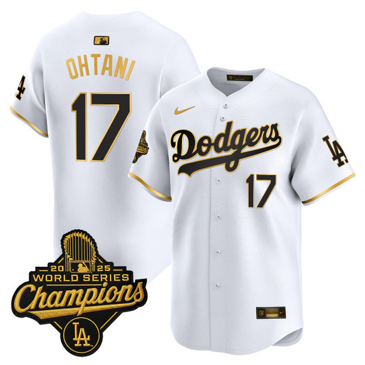 Los Angeles Dodgers Men 2025 World Series Champions Patch Trim Vapor Premier Limited Jersey - Gold