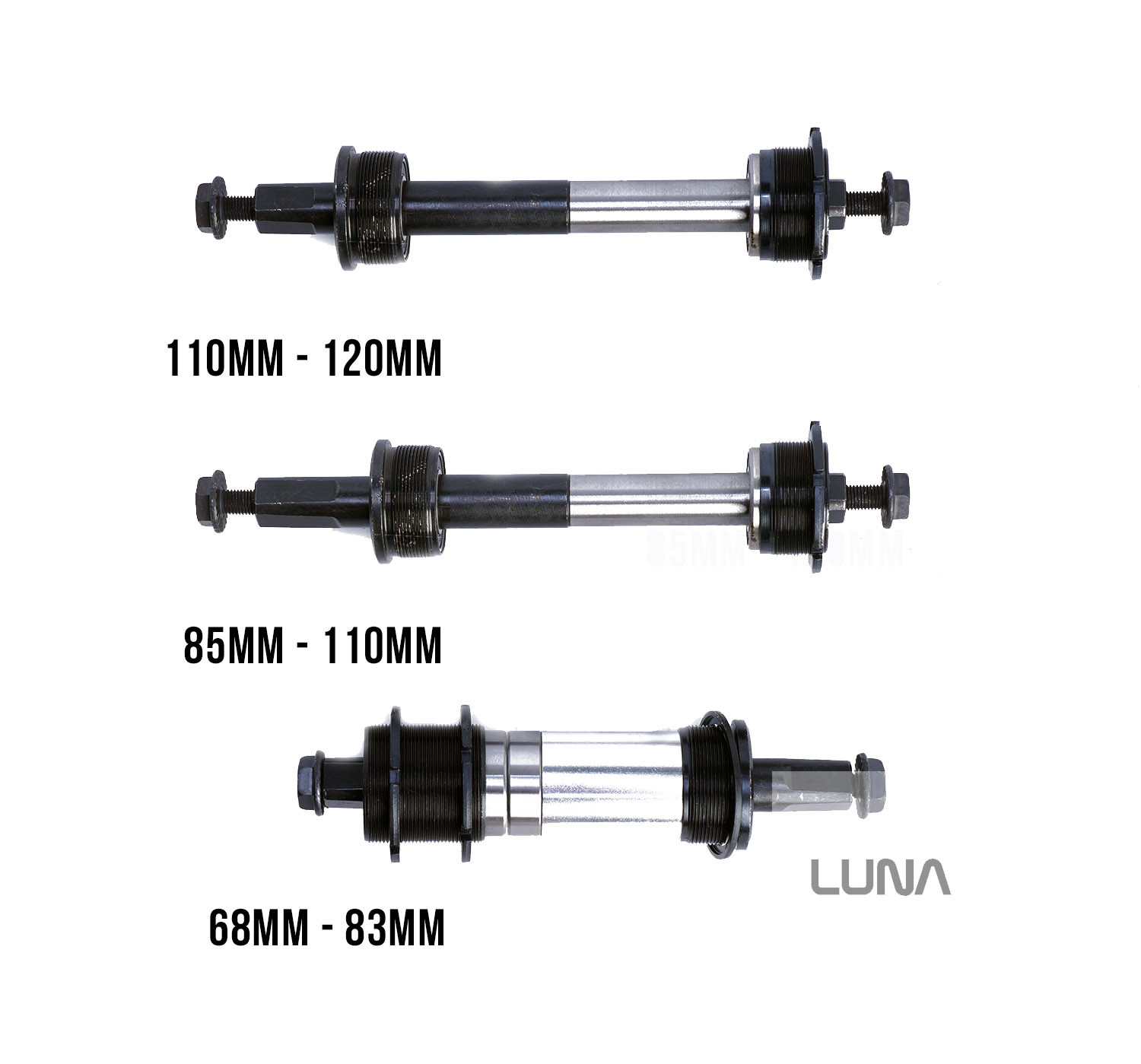 square taper bb spindle length