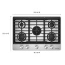 Kitchenaid® Gas-on-Metal Cooktop with an Integrated Wok Grate and CookShield™ Finish KCGK730SSS