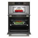 Kitchenaid® 30-inch Smart Electric Combo Wall Oven with Intelligent Cooking Camera - Black Ore KOEC930SBE