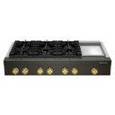 KitchenAid® 48-inch 6-Burner Gas Commercial-Style Rangetop with Griddle KCGK948TBE