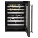 Kitchenaid® 24 Undercounter Wine Cellar with Glass Door and Metal-Front Racks KUWR314KBS