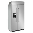 Kitchenaid® 25.1 Cu. Ft. 42" Built-In Side-by-Side Refrigerator with Ice and Water Dispenser KBSD702MSS