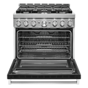 KitchenAid® 36'' Smart Commercial-Style Gas Range with 6 Burners KFGC506JBK