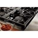 KitchenAid® 36'' Smart Commercial-Style Gas Range with 6 Burners KFGC506JBK