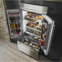 Kitchenaid® 24.2 Cu. Ft. 42" Width Built-In Panel Ready French Door Refrigerator with Platinum Interior Design KBFN502EPA