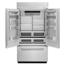 Kitchenaid® 24.2 Cu. Ft. 42" Width Built-In Panel Ready French Door Refrigerator with Platinum Interior Design KBFN502EPA