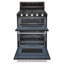 Kitchenaid® 30-Inch 5 Burner Gas Double Oven Convection Range KFGD500EBS
