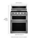 Kitchenaid® 30-Inch 5 Burner Dual Fuel Double Oven Convection Range KFDD500ESS