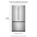 Kitchenaid® 20 cu. ft. 36-Inch Width Counter-Depth French Door Refrigerator with Interior Dispense KRFC300ESS